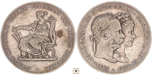 Ferenc József 2 gulden ezüstlakodalom 1879