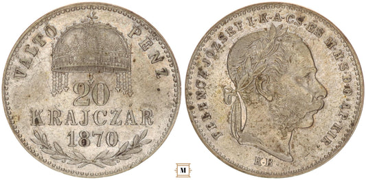 Ferenc József 20 krajcár 1870 KB