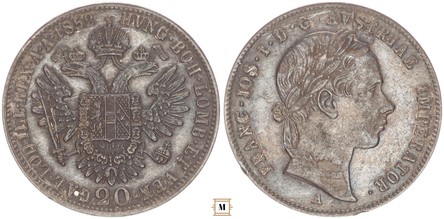 Ferenc József 20 kreuzer 1852 A