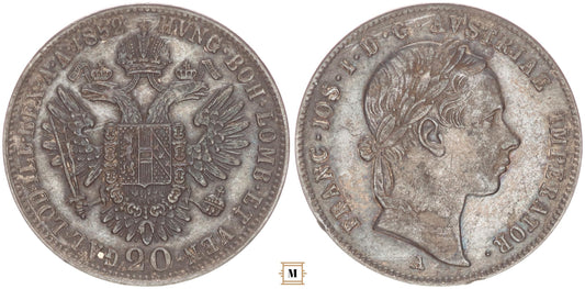 Ferenc József 20 kreuzer 1852 A