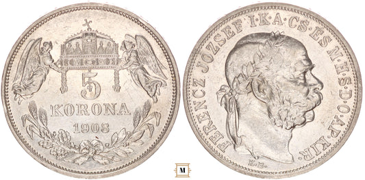 Ferenc József 5 korona 1908 KB