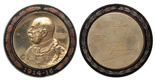 Ferenc József fekete zománcozott érem 1914-1916