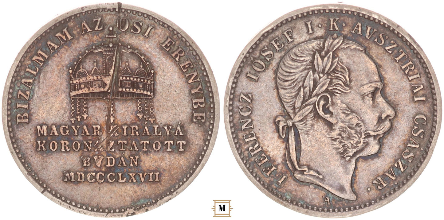 Ferenc József koronázási zseton Buda 1867 A - nagyobb!