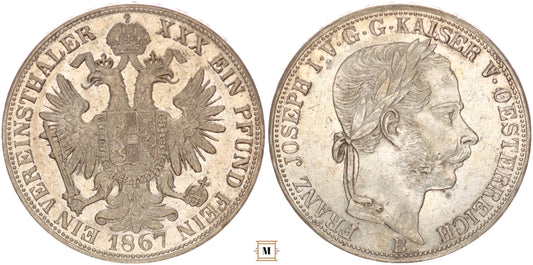 Ferenc József vereinstaler 1867 B