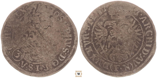 I. József 3 krajcár 1707 FN Breslau