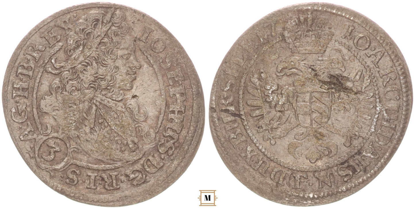 I. József 3 krajcár 1710 FN Breslau