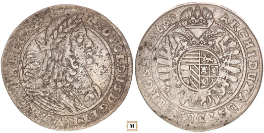 I. Lipót 15 krajcár 1660 G-H, Boroszló