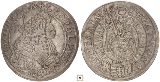 I. Lipót 15 krajcár 1674 Pozsony