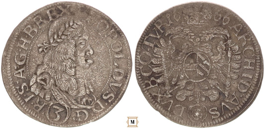 I. Lipót 3 krajcár 1666 Bécs