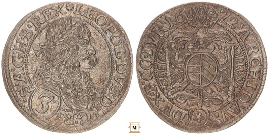 I. Lipót 3 krajcár 1672 Bécs