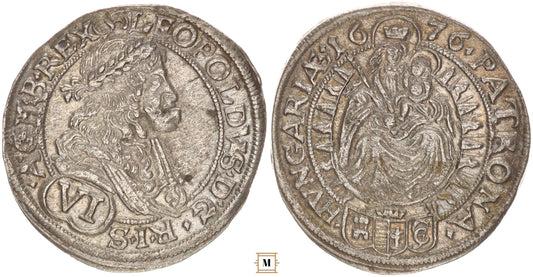 I. Lipót 6 krajcár 1676 Pozsony