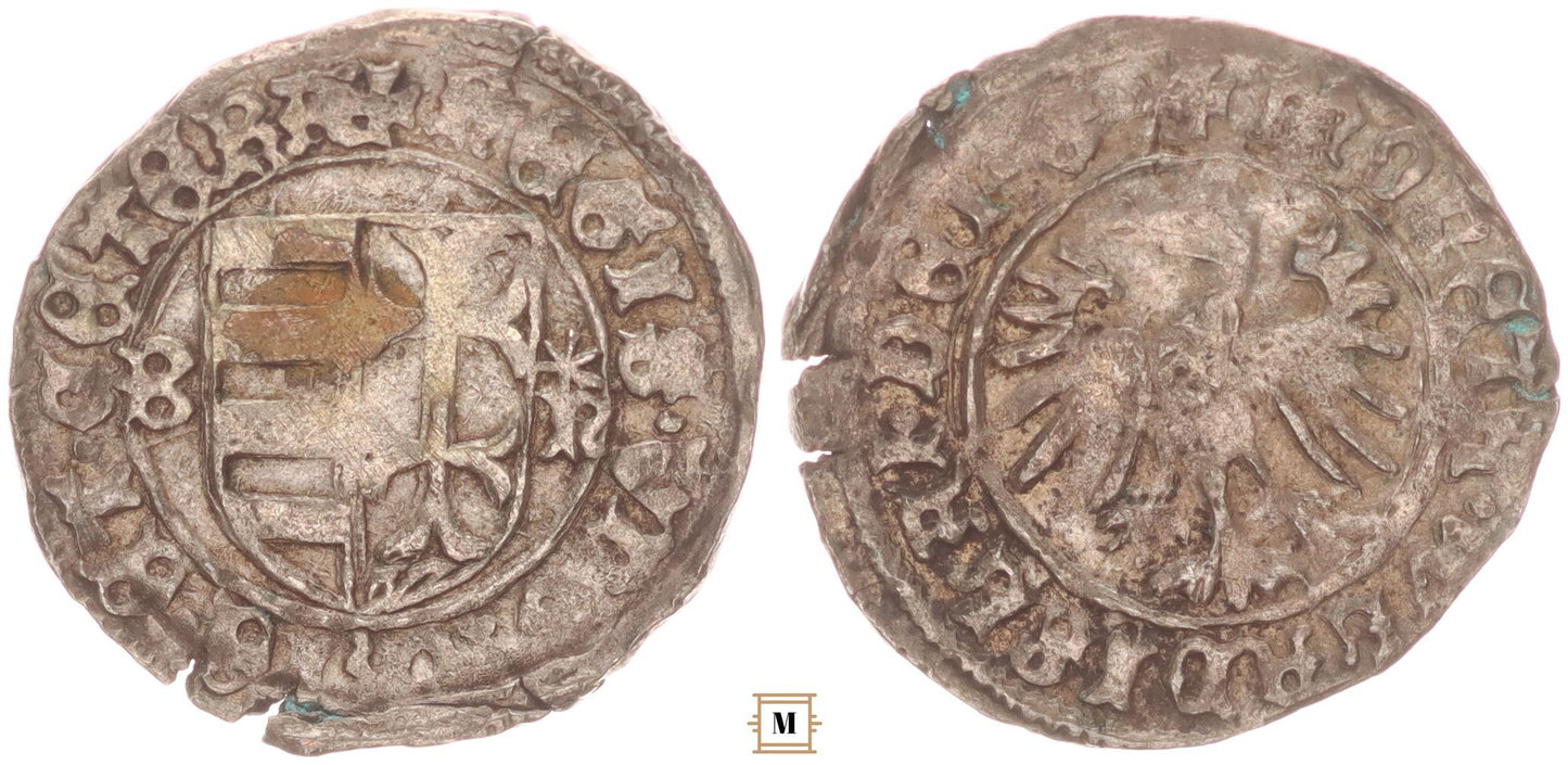I. Ulászló 1440-1444 denár B-n csillag