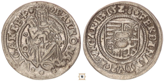 I.Ferdinánd 1528 Denár Rozetta/C- Liliom Kassa  RR!