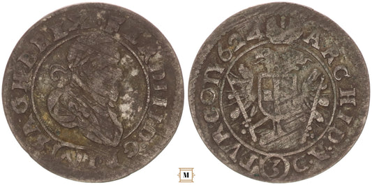 II. Ferdinánd 3 krajcár 1624 Bécs