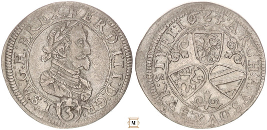 II. Ferdinánd 3 krajcár 1624 Graz