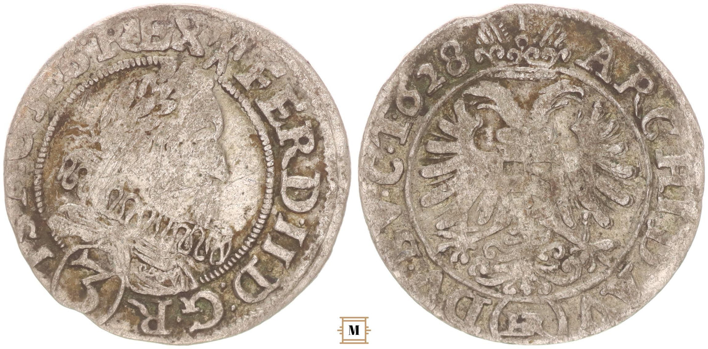 II. Ferdinánd 3 krajcár 1628 HR Boroszló
