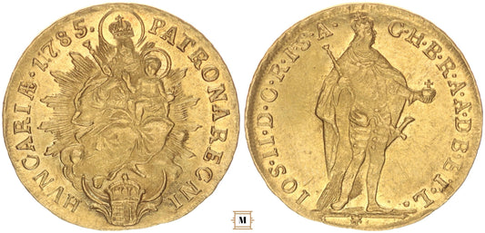 II. József dukát 1785 csillagos változat