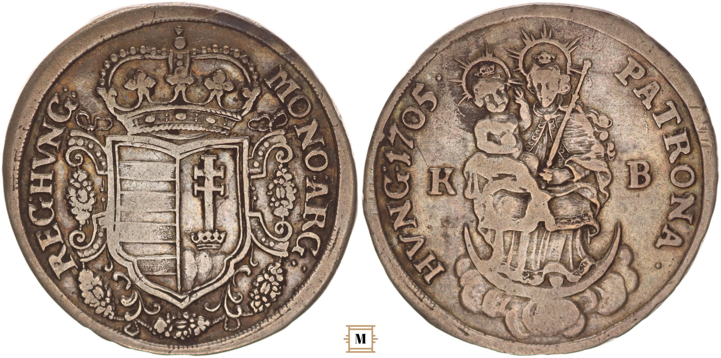II. Rákóczi Ferenc 1/2 tallér 1705 KB