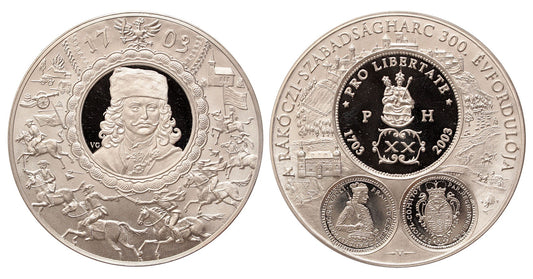 II.  Rákóczi Ferenc emlékérem 2003 0.5kg Ag(.999)