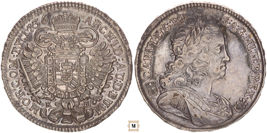 III. Károly 1/2 tallér 1736 KB