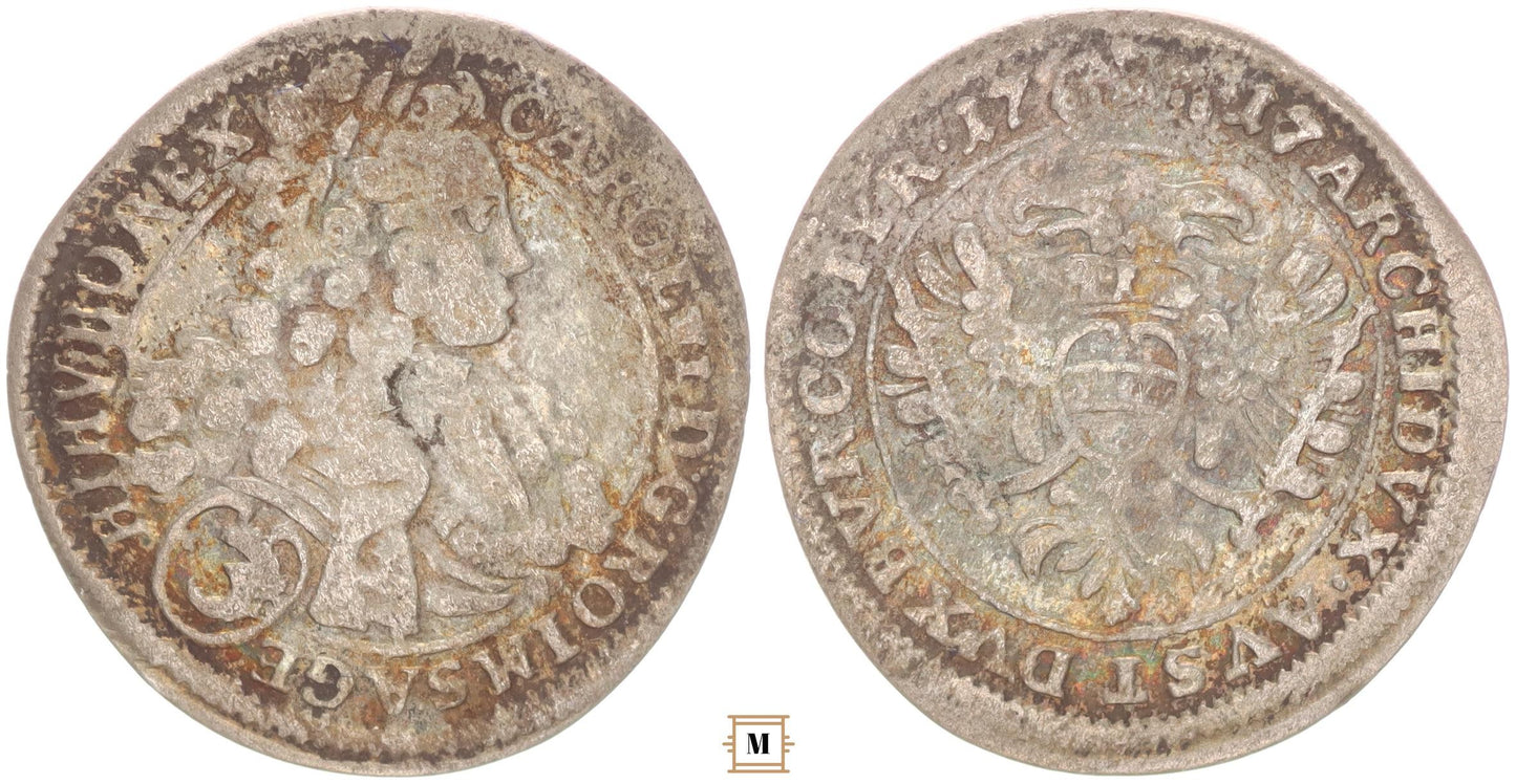 III. Károly 3 krajcár 1717 Bécs