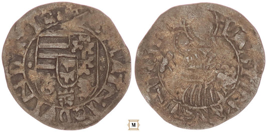 I.Mátyás 1458-1490 Denár K- Rozetta ÉH 567 Korabeli hamis