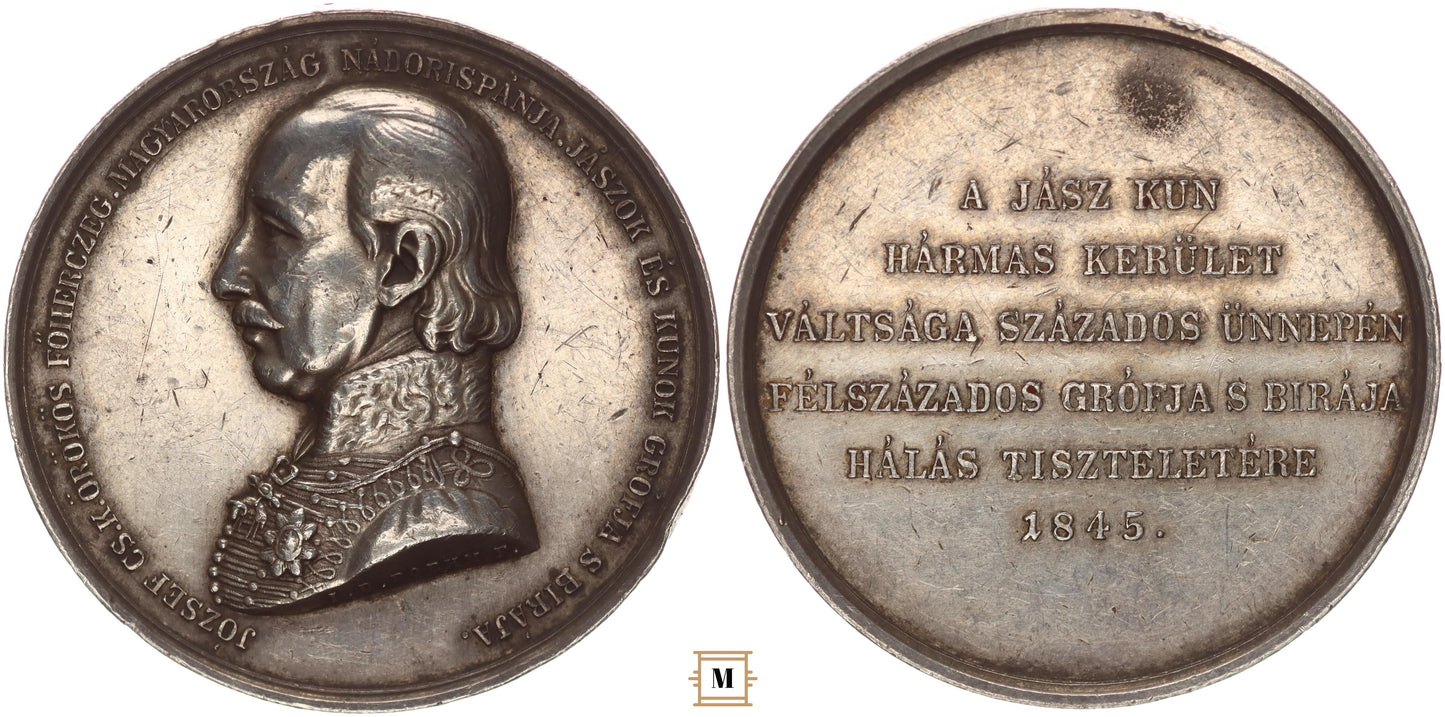 József Nádor 50 éves jubileumi emlékérem 1845 Boehm