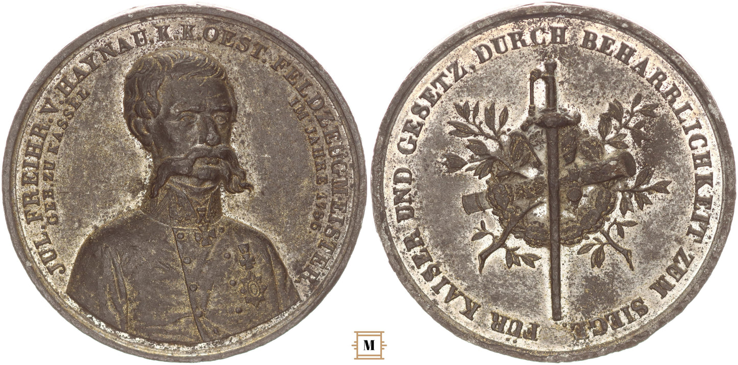 Julius Haynau emlékérem /1849/ Drentwett