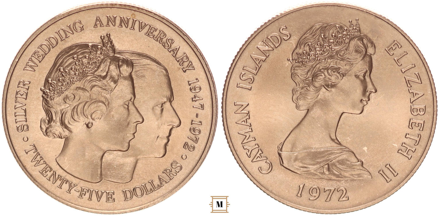 Kajmán-szigetek 25 dollár 1972