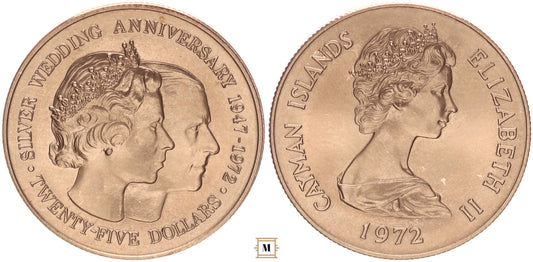 Kajmán-szigetek 25 dollár 1972