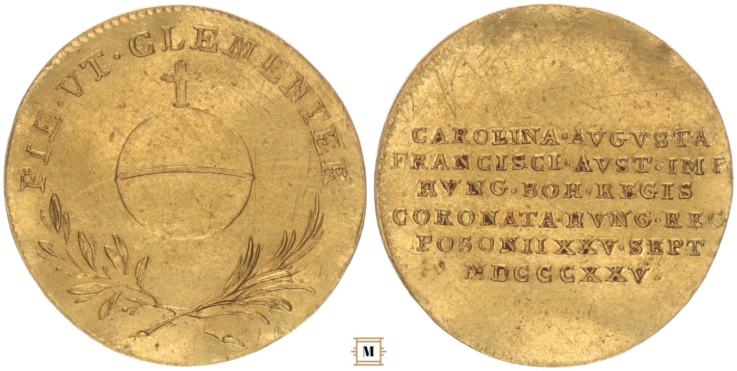 Karolina Auguszta pozsonyi koronázási zseton 1825