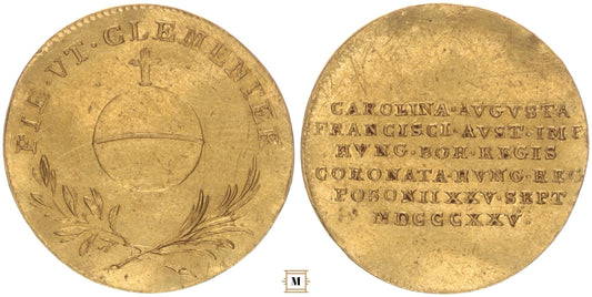 Karolina Auguszta pozsonyi koronázási zseton 1825