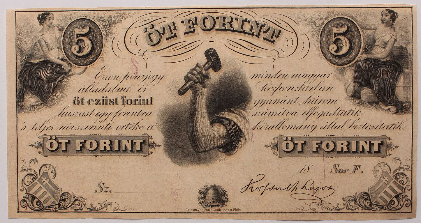 Kossuth 5 forint 1852