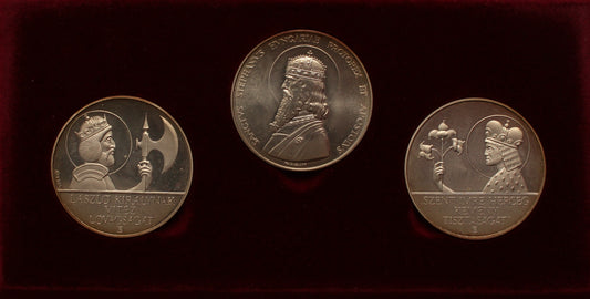 Magyar Szentek I. éremszett 1993 3 db ezüstérem: Szent László, Szent István, Szent Imre
