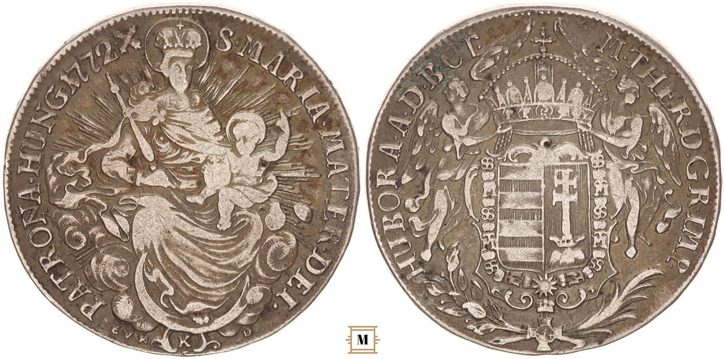 Mária Terézia 1/2 tallér 1772 K/EVMD RR!