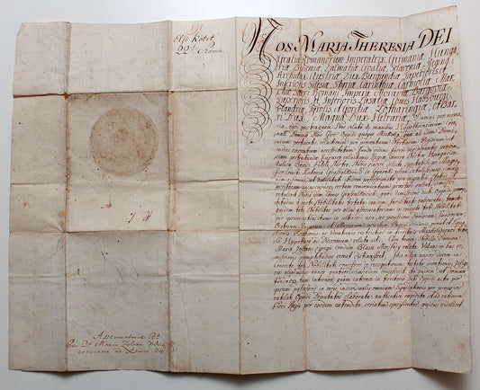 Mária Terézia levele Győr és Miskolc vonatkozásában 1756