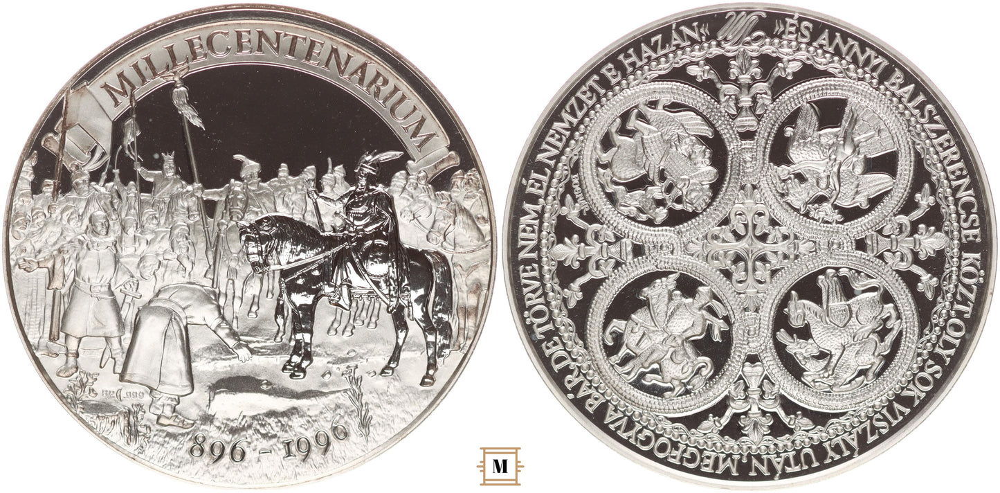 Millecentenárium ezüst emlékérem 896-1996