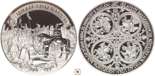 Millecentenárium ezüst emlékérem 896-1996