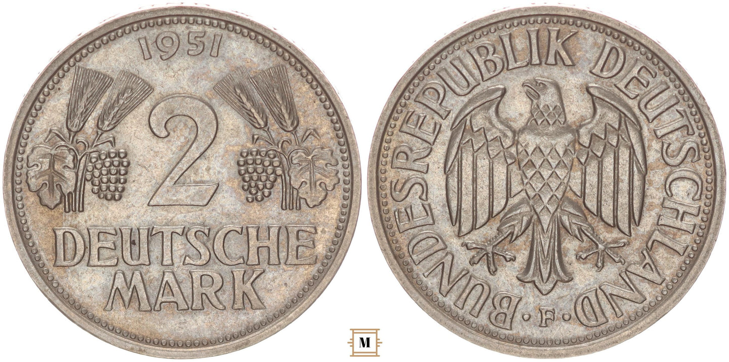 Németország 2 márka 1951 F