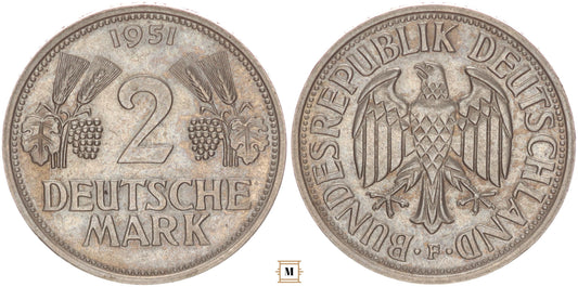 Németország 2 márka 1951 F