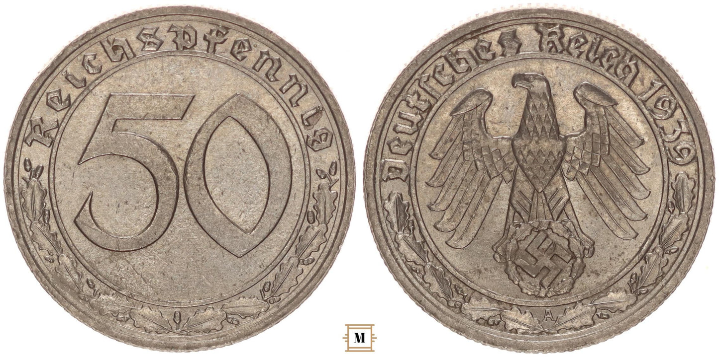 Németország 50 reichspfennig 1939 A