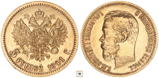 Oroszország, II. Miklós 5 rubel 1901