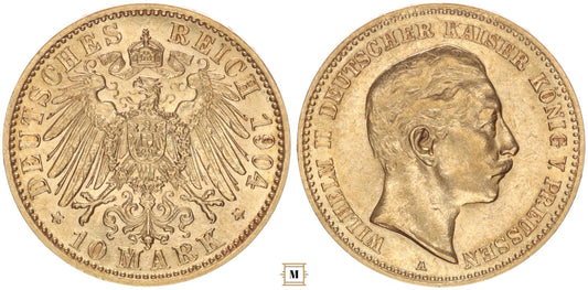 Poroszország 10 márka 1904 A
