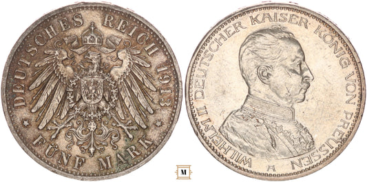 Poroszország 5 márka 1913 A