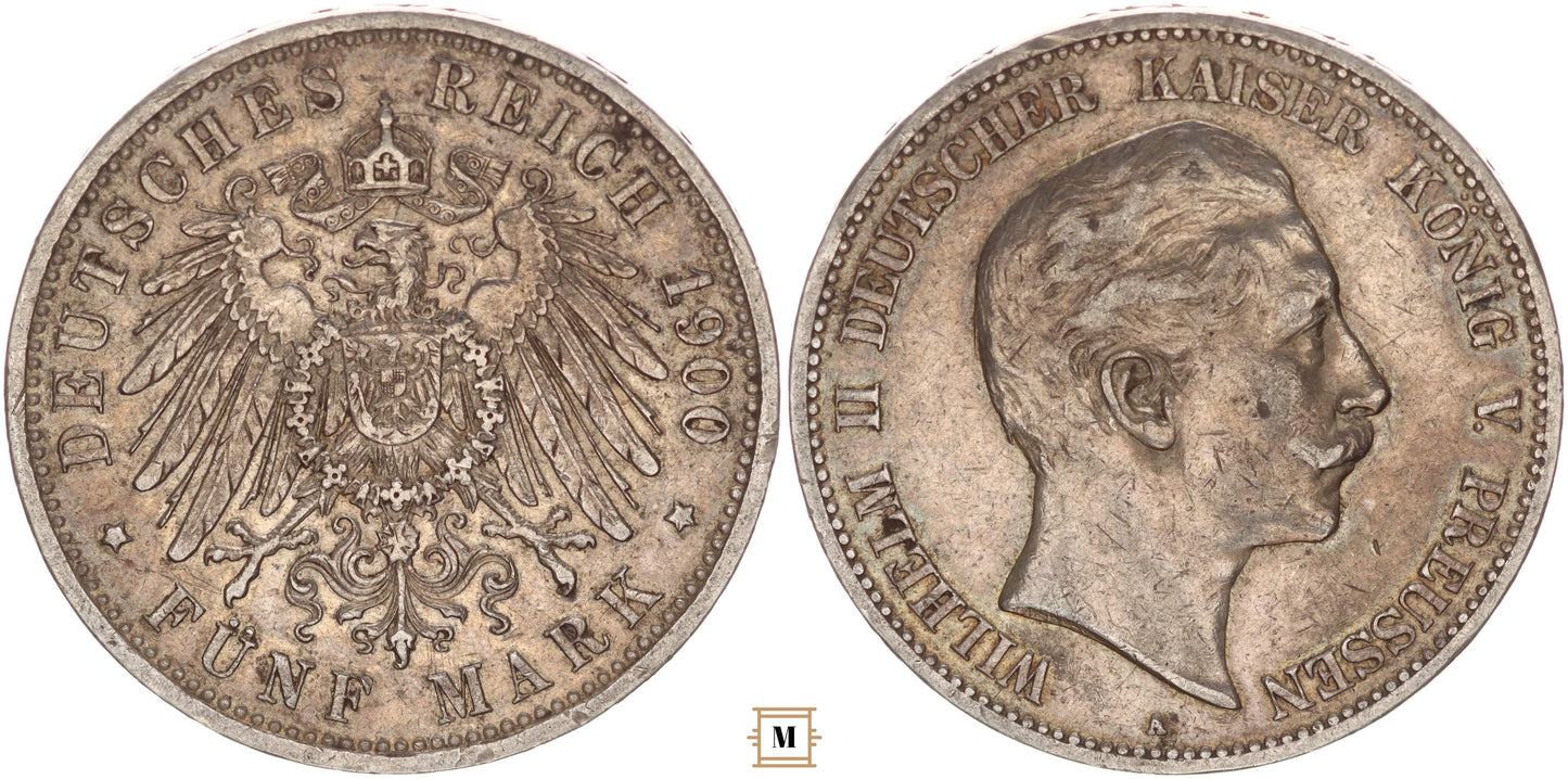 Poroszország 5 márka 1900 A
