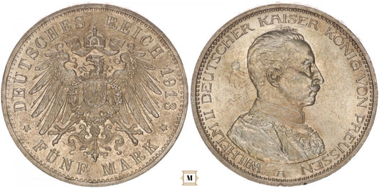 Poroszország 5 márka 1913