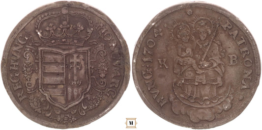 Rákóczi 1/2 tallér 1704 KB Ag