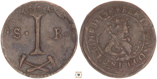 Selmecbánya I. Lipót bányapénz 1661
