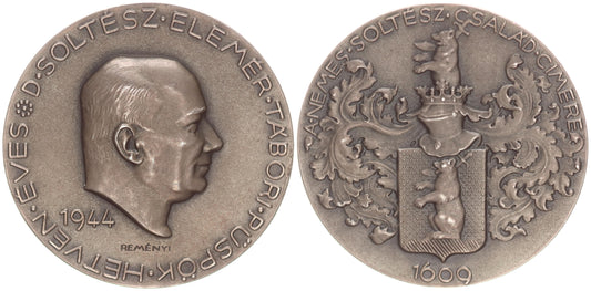Soltész Elemér tábori püspök 70 éves érem 1944