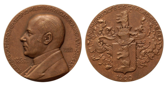 Soltész Elemér tábori püspök 60 éves érem 1934